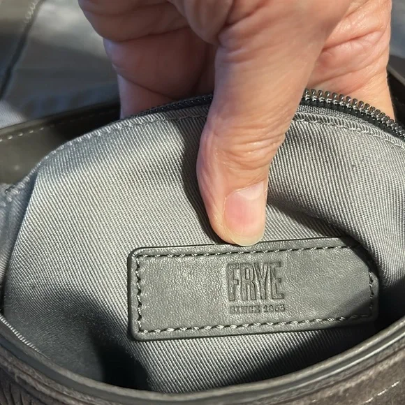 Frye leather Fringe Crossbody Bag. Gray, preowned, good condition. - Picture 4 of 16